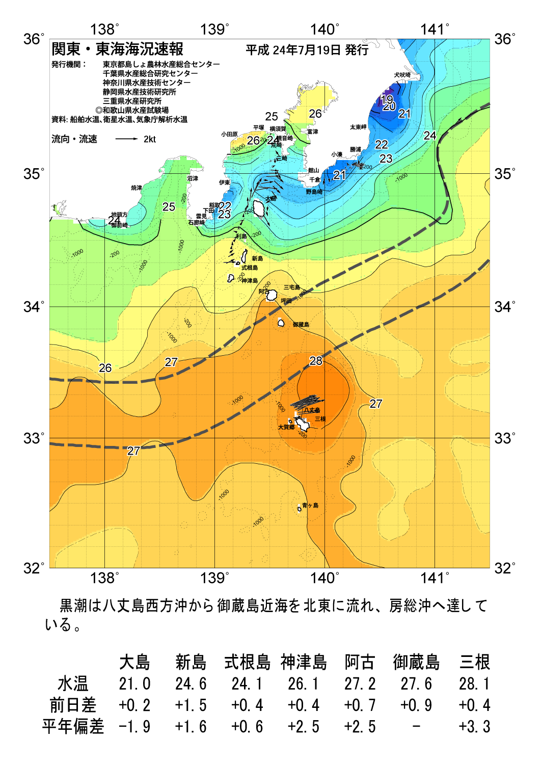海の天気図2012年7月19日 東京都島しょ農林水産総合センター