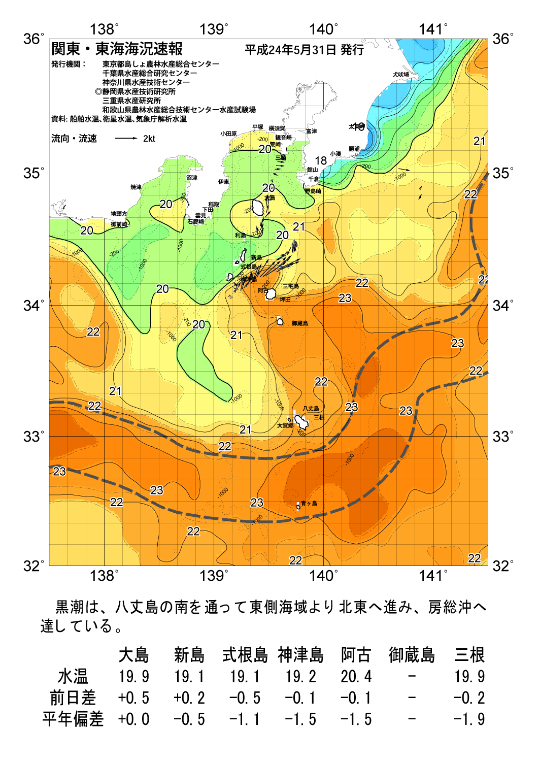 海の天気図12年5月31日 東京都島しょ農林水産総合センター 海の天気図12年5月31日 東京都島しょ農林水産総合センター