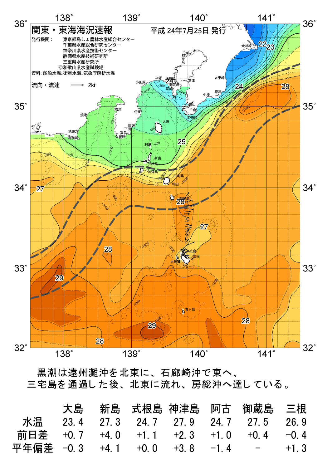 海の天気図2012年7月25日 