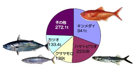 図１　２０１２年の魚種別漁獲量