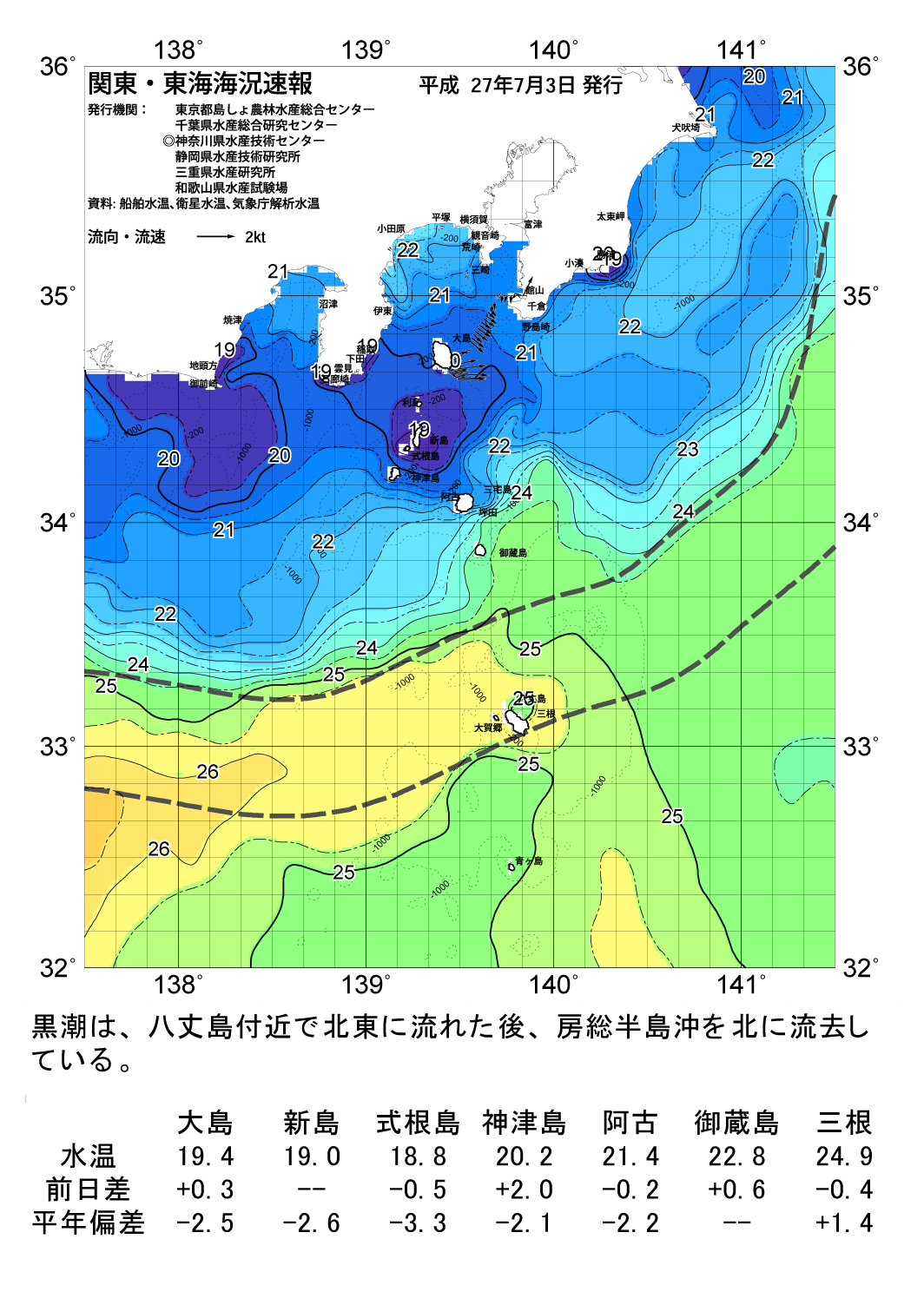 海の天気図2015年7月3日