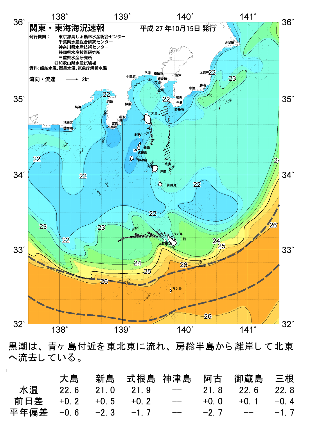 海の天気図2015年10月15日 東京都島しょ農林水産総合センター