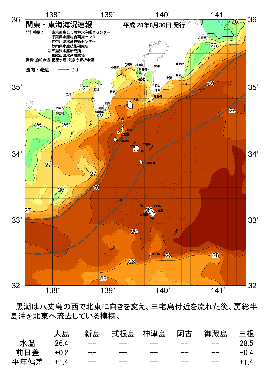 海の天気図2016年8月30日 東京都島しょ農林水産総合センター