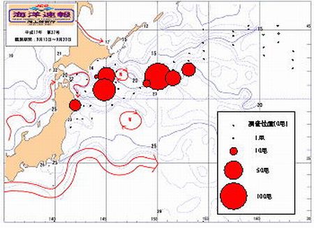 図2 ハマトビウオ夏季(索餌期)の分布