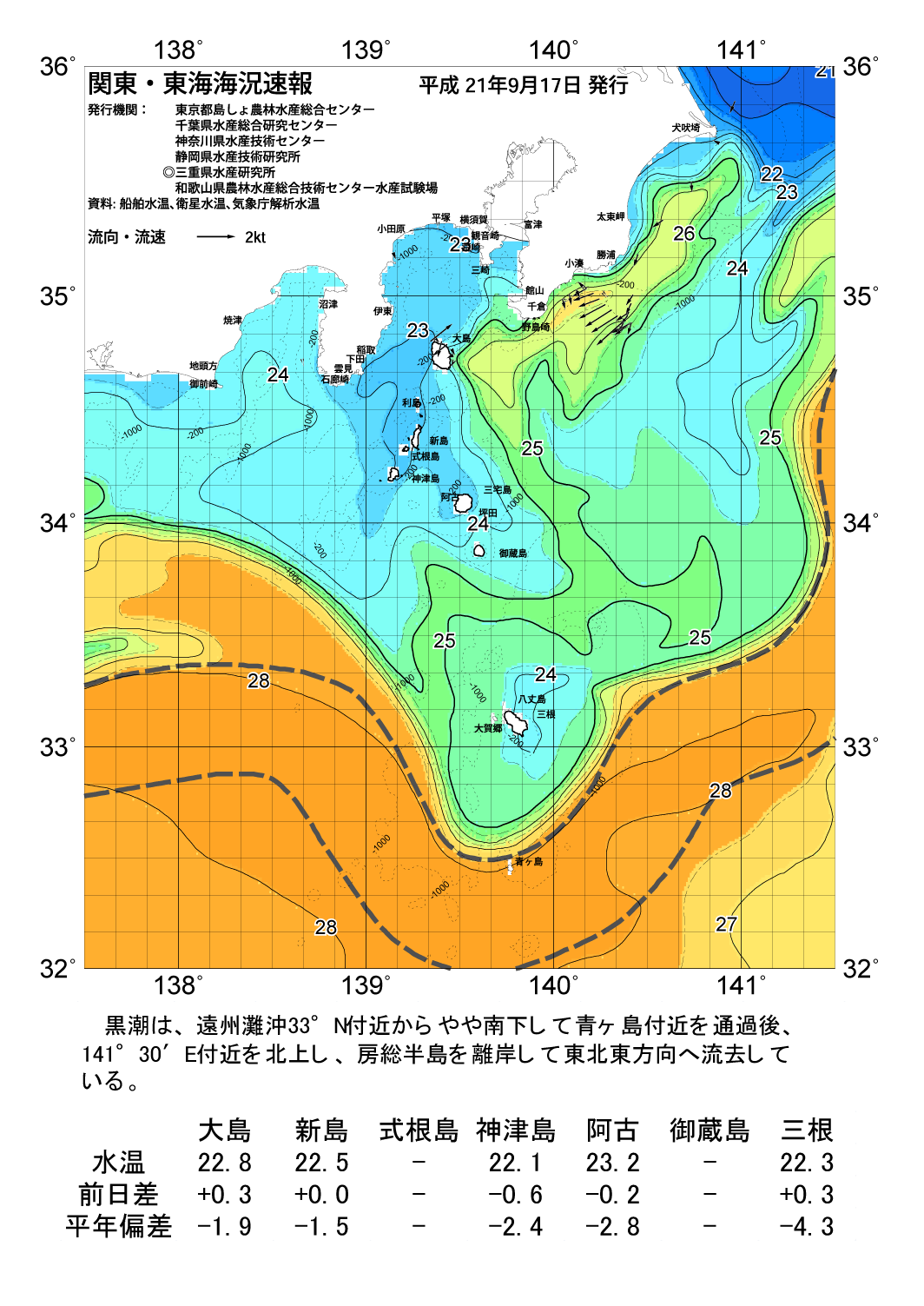 海の天気図09年9月17日 東京都島しょ農林水産総合センター