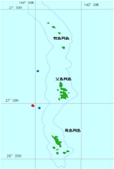 メカジキおよびマカジキ科の稚仔魚の採集位置