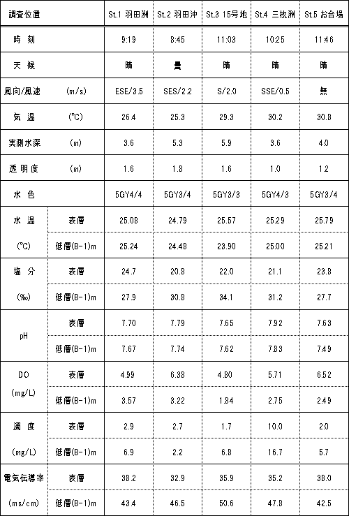 水質調査結果