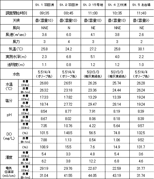 水質調査結果