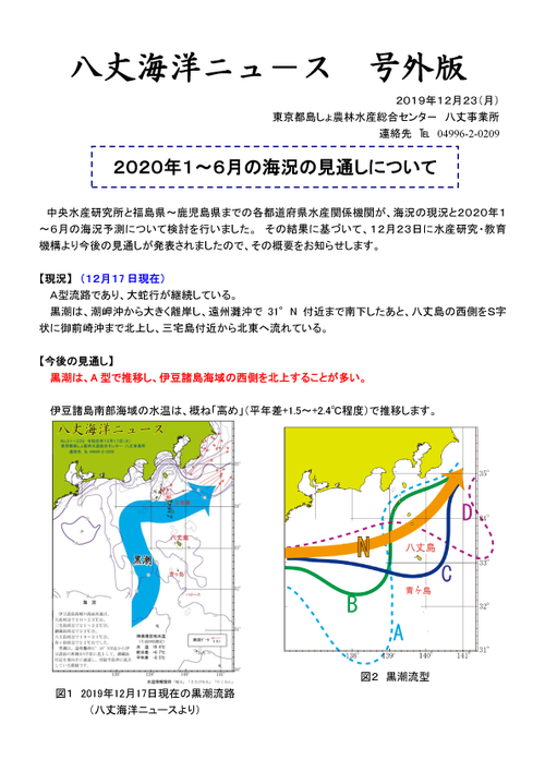 2019年12月23日八丈海洋ニュース号外版