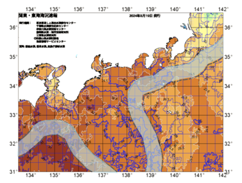 図1　黒潮流路と水温分布