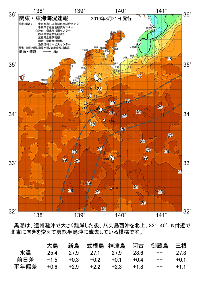 海の天気図2019年8月21日