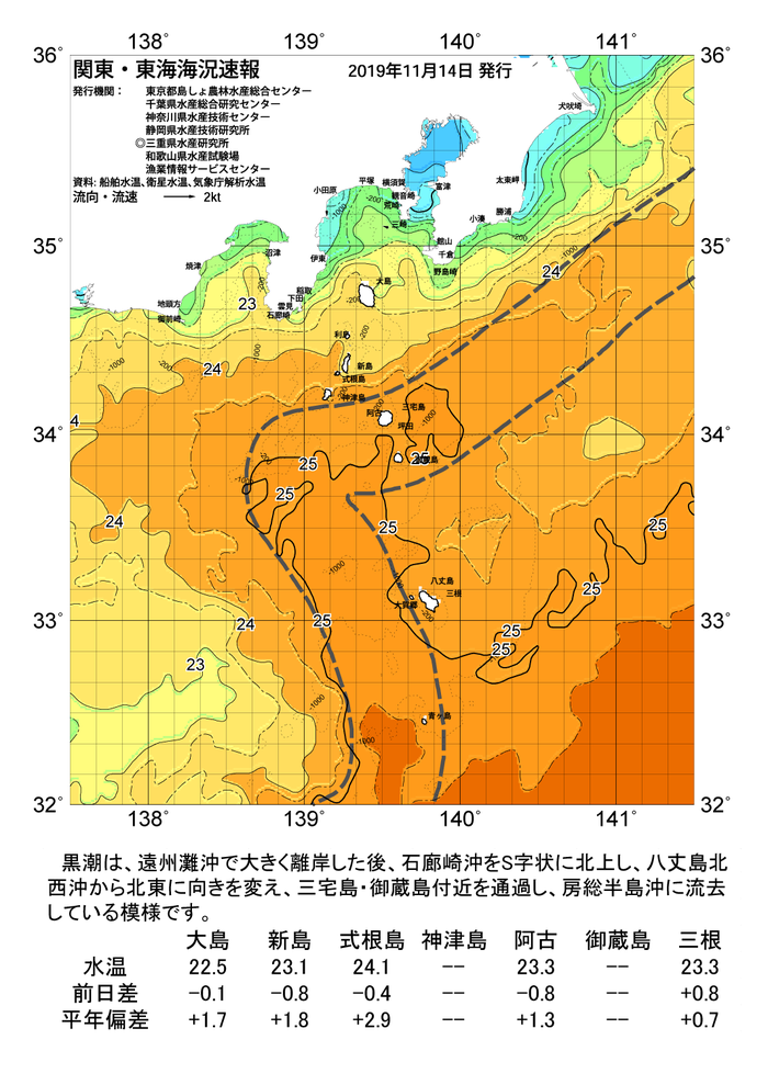 海の天気図2019年11月14日