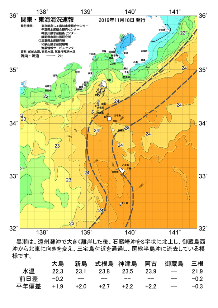 海の天気図2019年11月18日