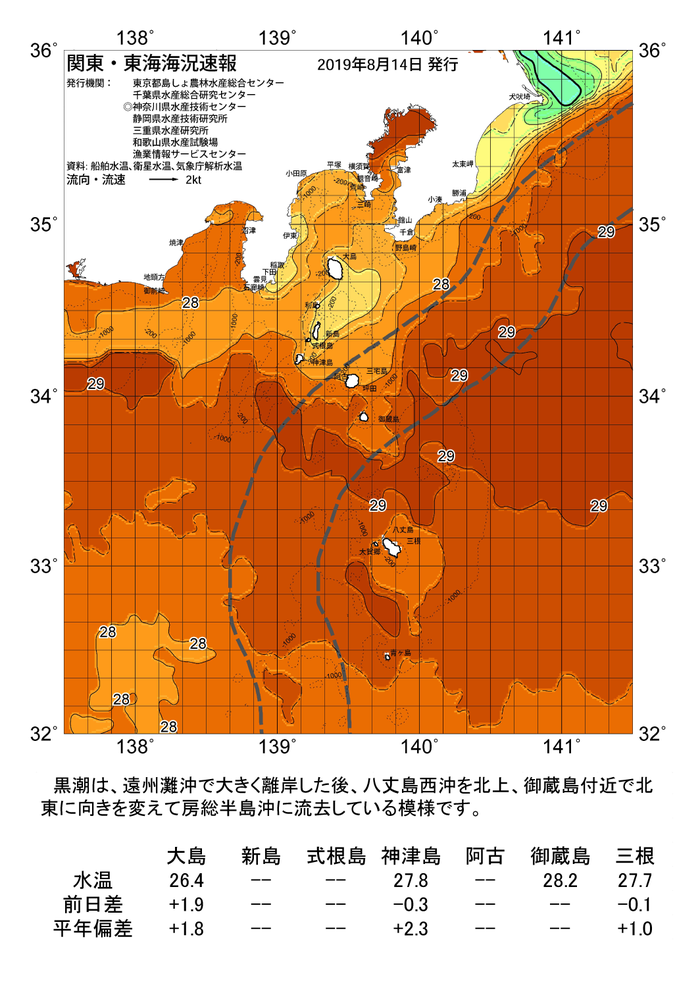 海の天気図2019年8月14日