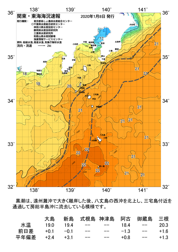 海の天気図2020年1月8日