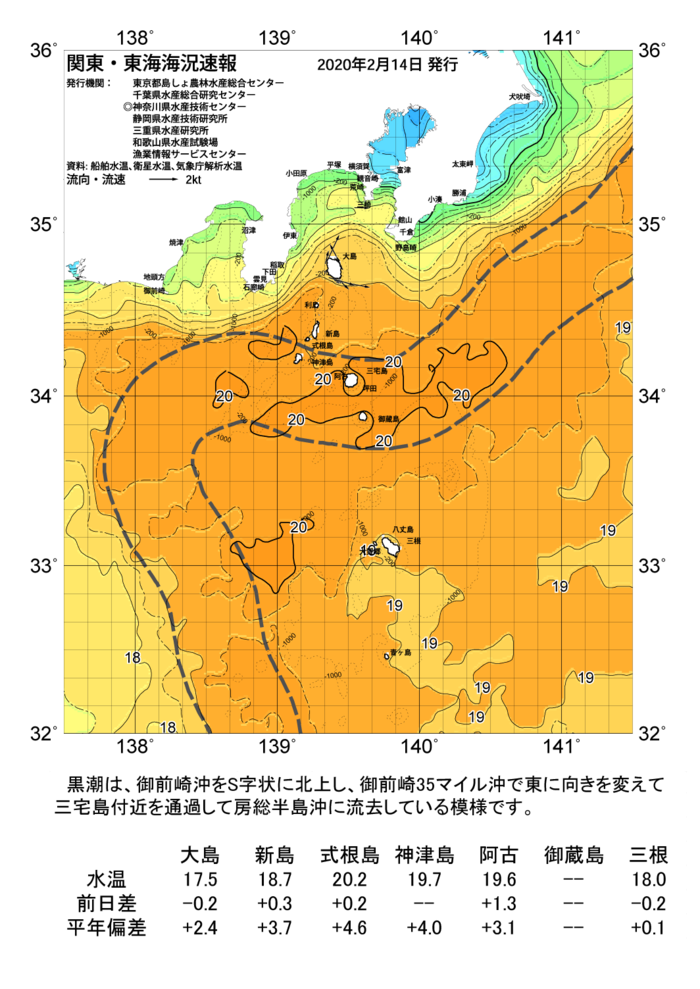 海の天気図2020年2月14日