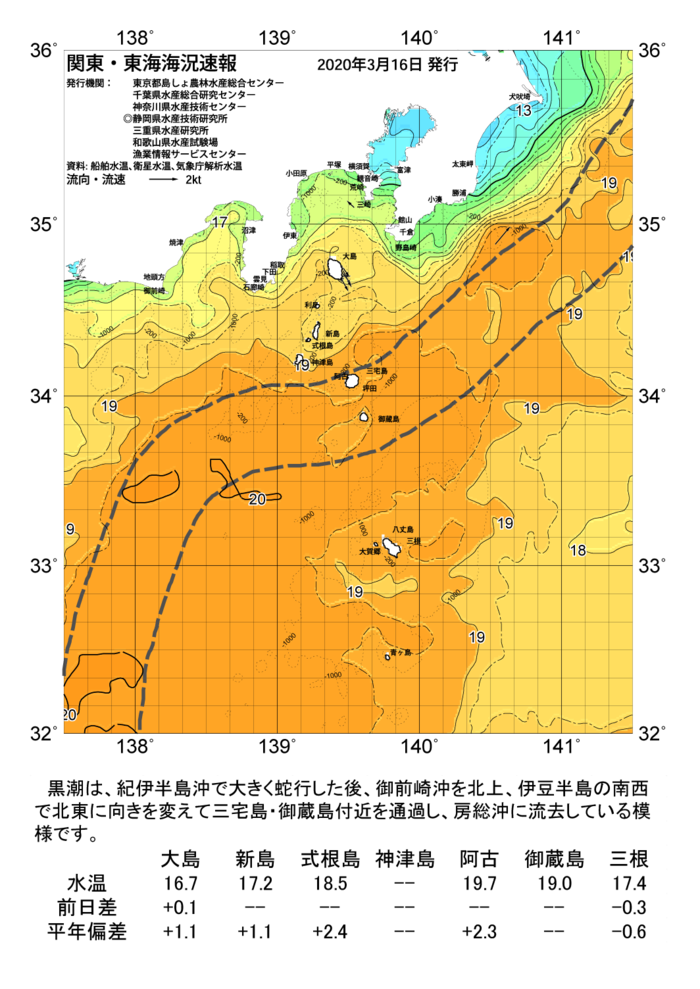 海の天気図2020年3月16日