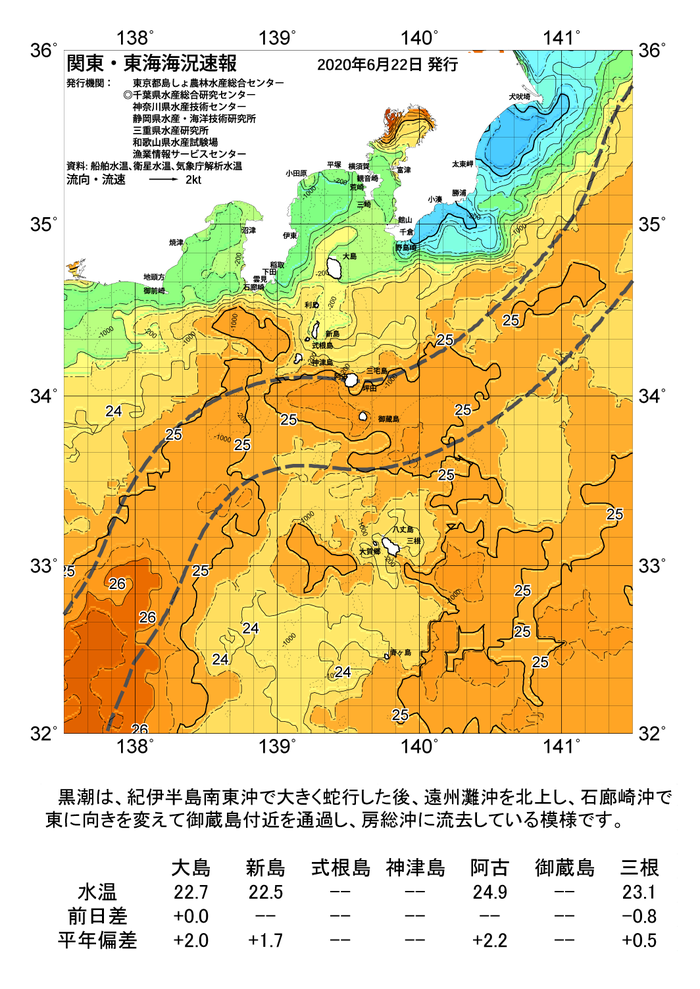 海の天気図2020年6月22日