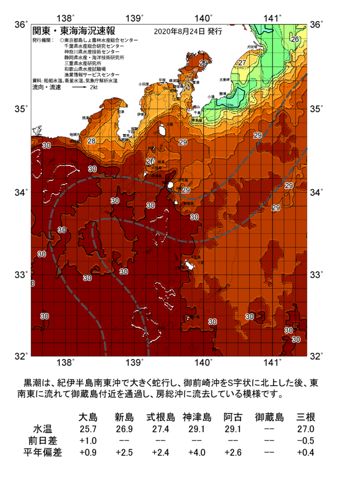 海の天気図2020年8月24日