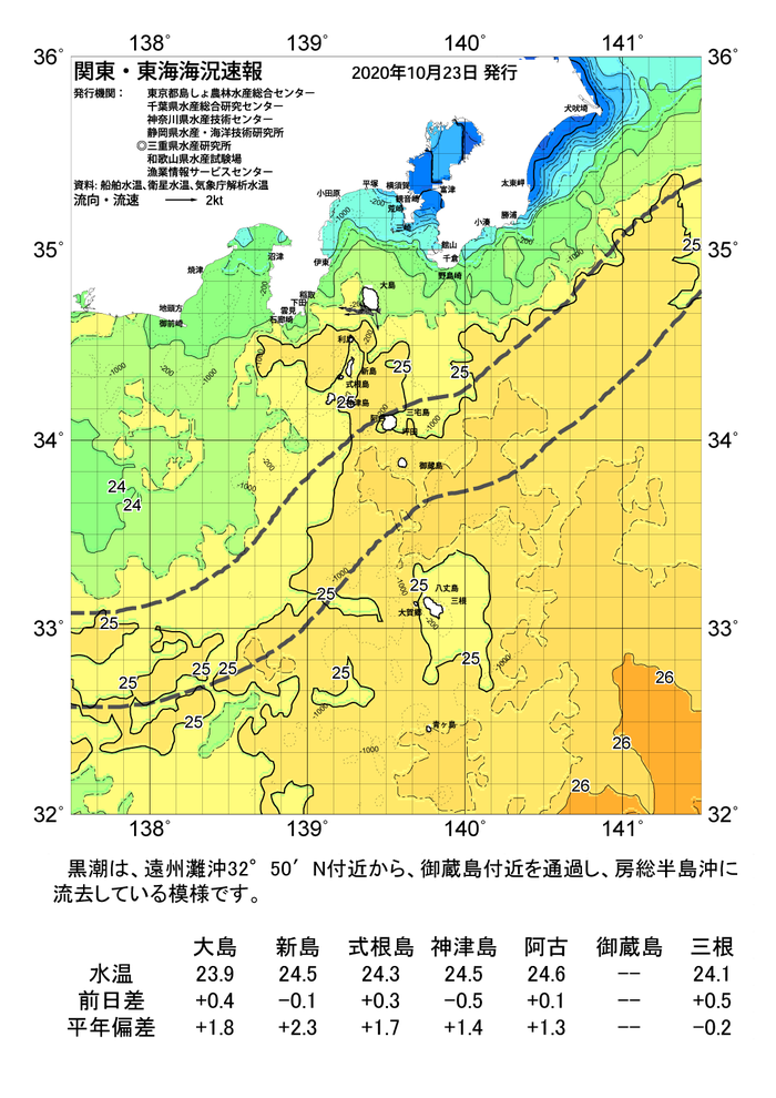 海の天気図2020年10月23日