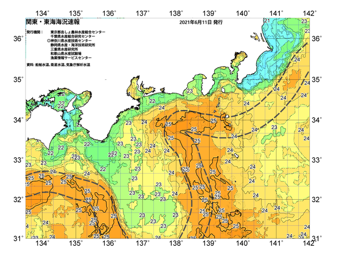 広域版海の天気図2021年6月11日
