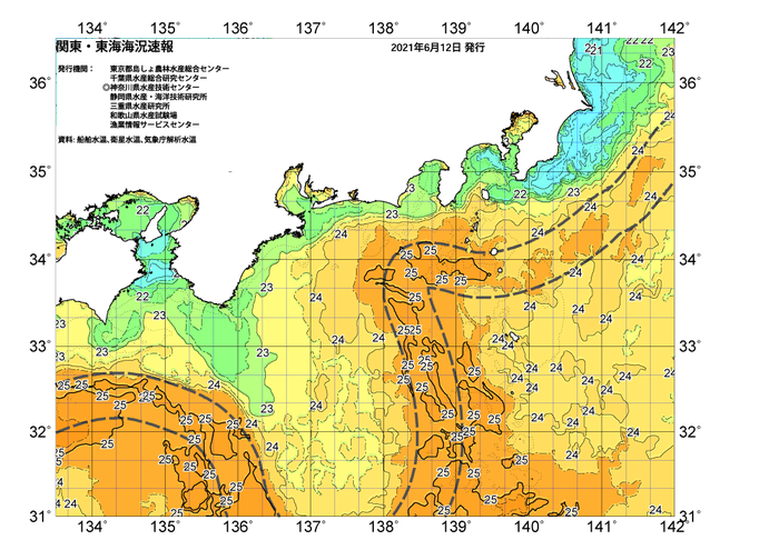 広域版海の天気図2021年6月12日
