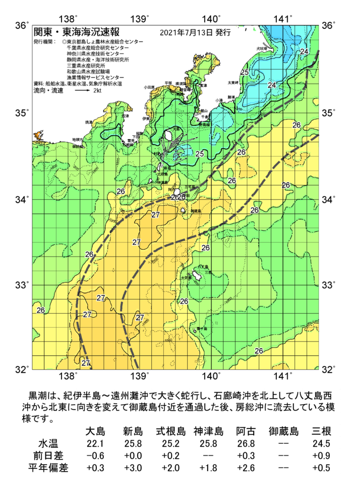 海の天気図2021年7月13日