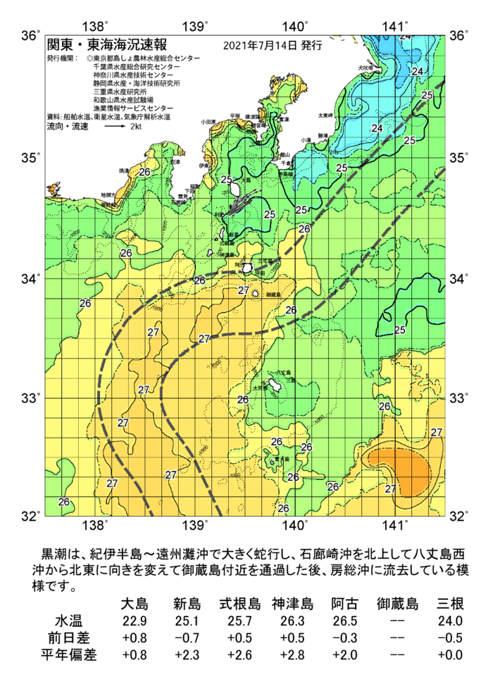 海の天気図2021年7月14日