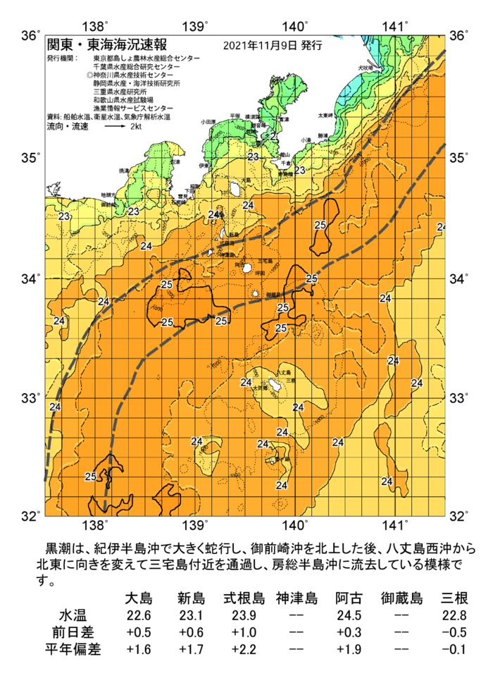 海の天気図2021年11月9日