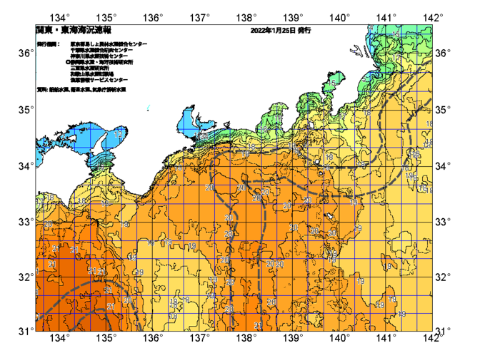 広域版海の天気図2022年1月25日