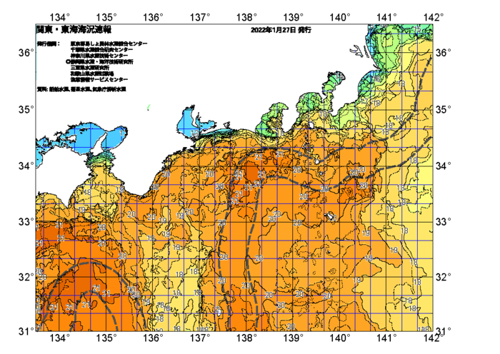 広域版海の天気図2022年1月27日