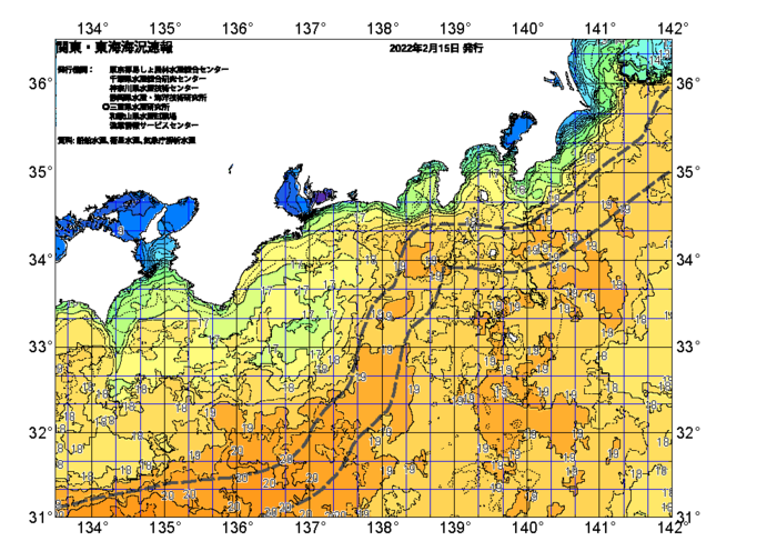 広域版海の天気図2022年2月15日
