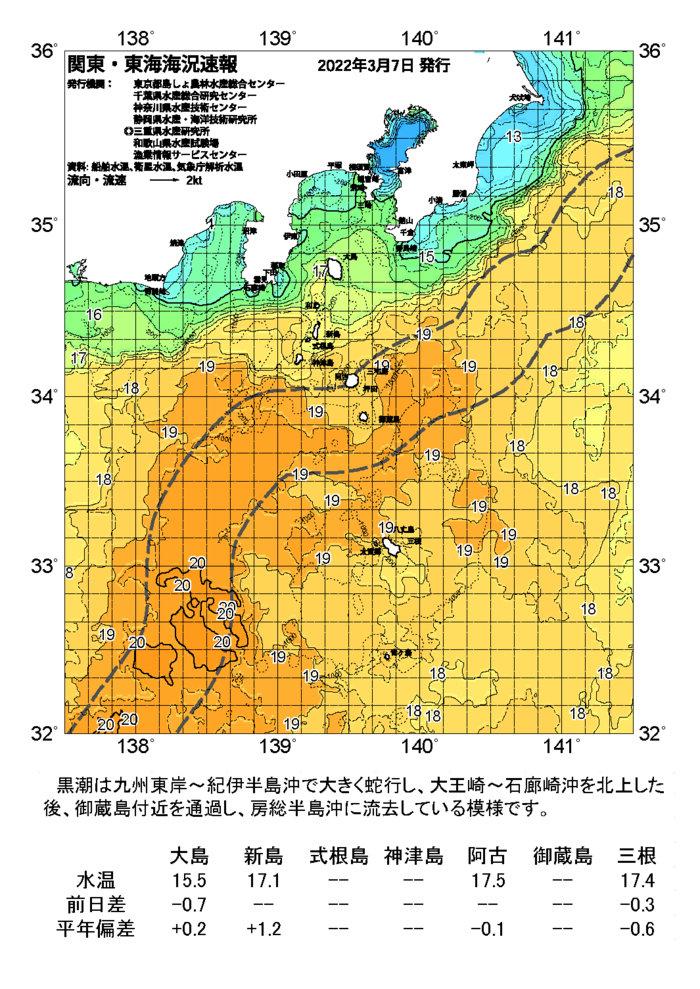 海の天気図2022年3月7日
