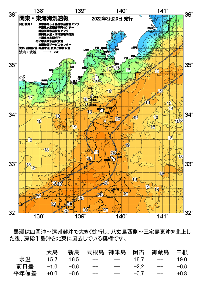 海の天気図2022年3月23日