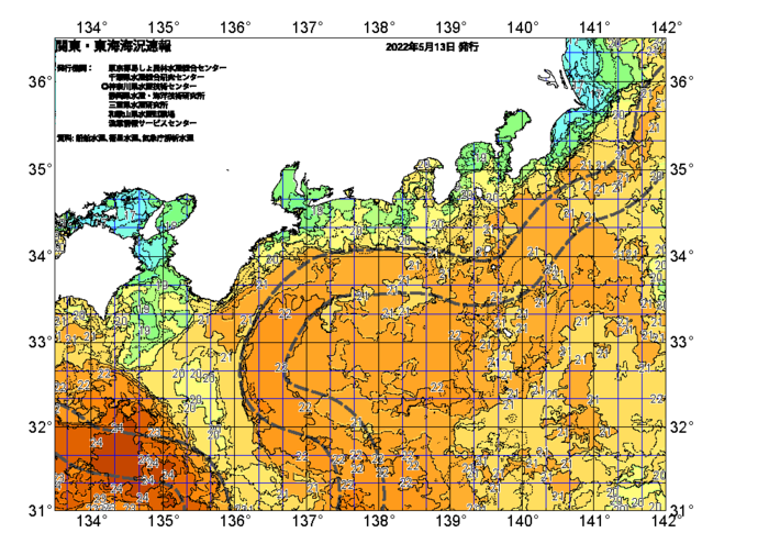 広域版海の天気図2022年5月13日
