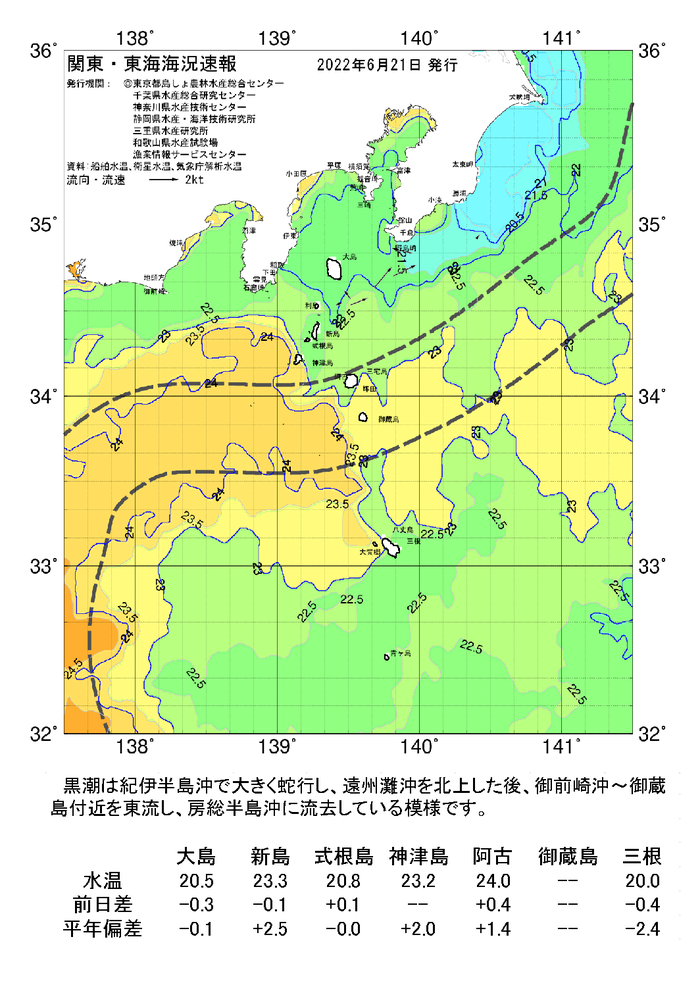 海の天気図2022年6月21日