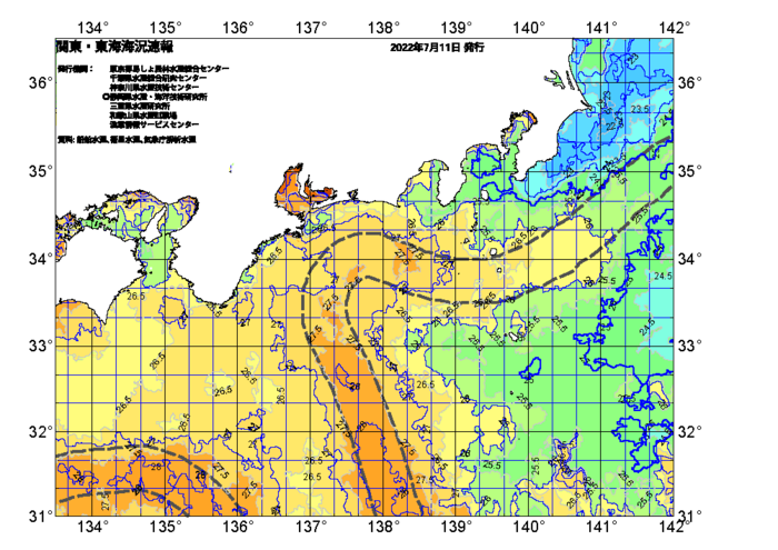広域版海の天気図2022年7月11日
