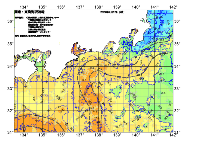 広域版海の天気図2022年7月12日