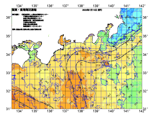 広域版海の天気図2022年7月15日