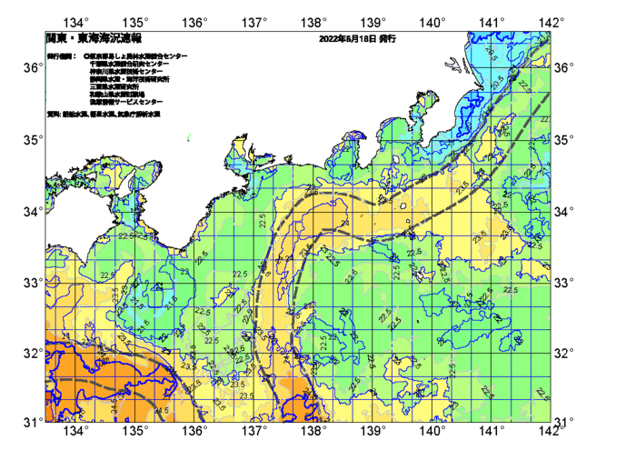 広域版海の天気図2022年6月18日
