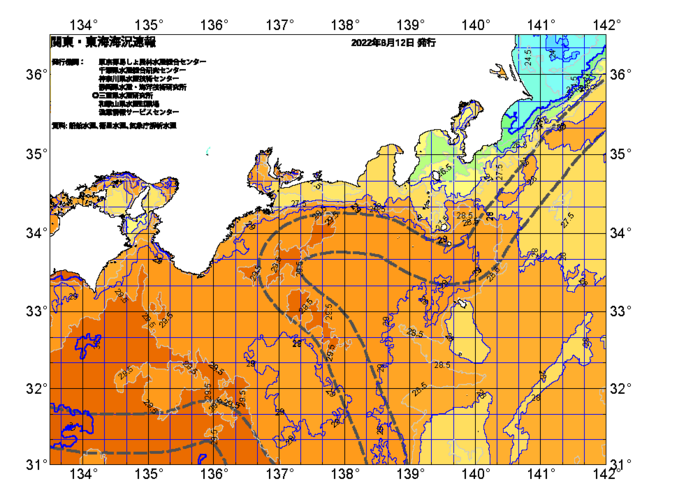 広域版海の天気図2022年8月12日
