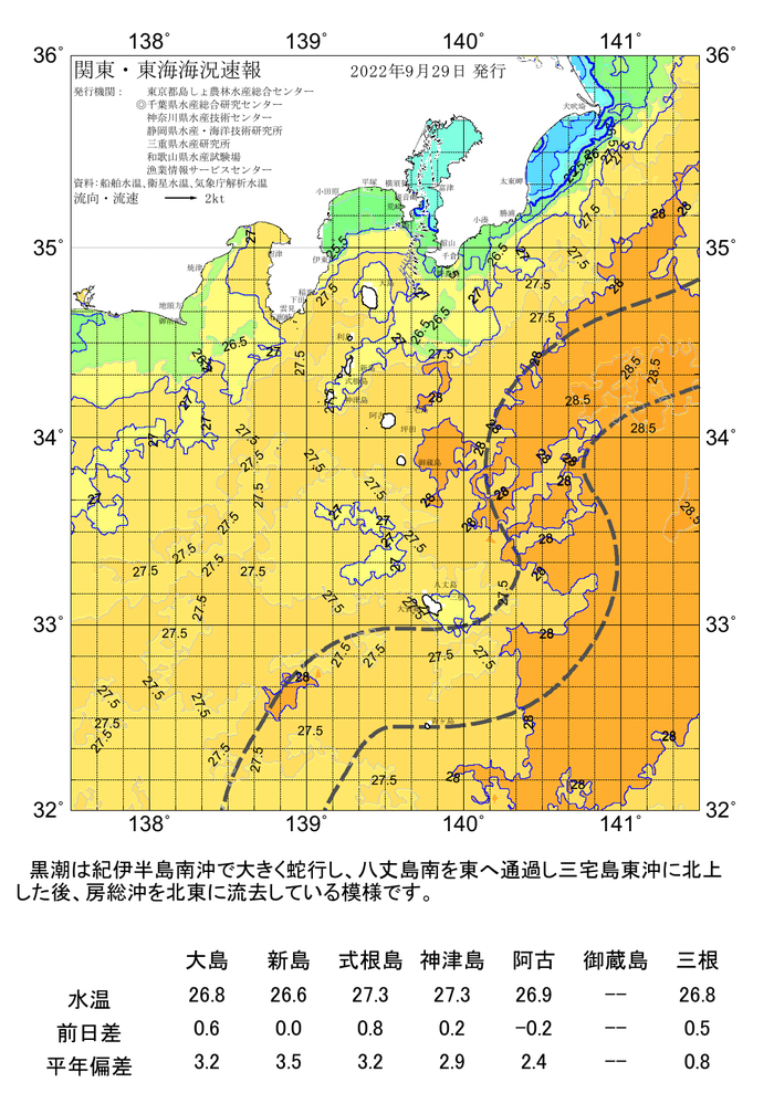 海の天気図2022年9月29日