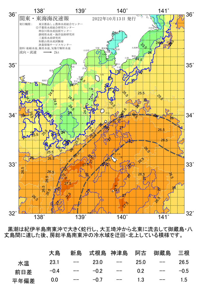 海の天気図2022年10月13日