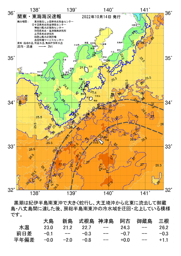 海の天気図2022年10月14日