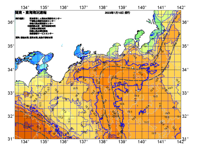 広域版海の天気図2023年1月10日