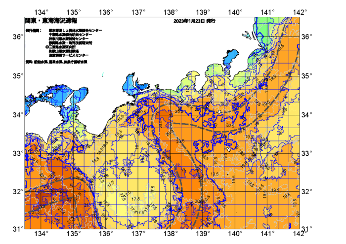 広域版海の天気図2023年1月23日