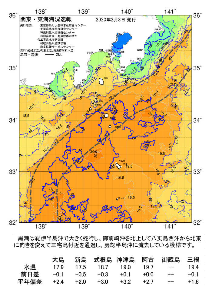 海の天気図2023年2月8日