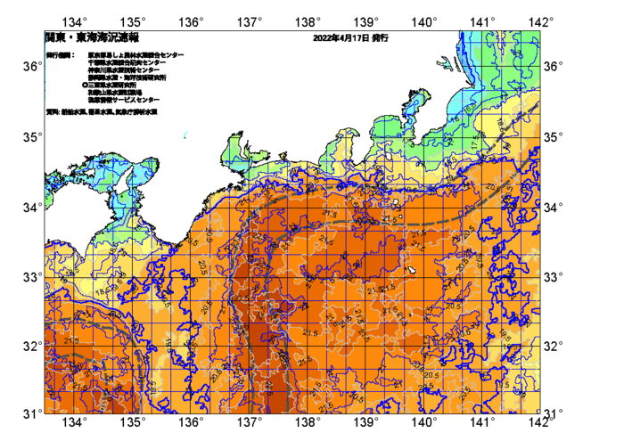 広域版海の天気図2022年4月17日