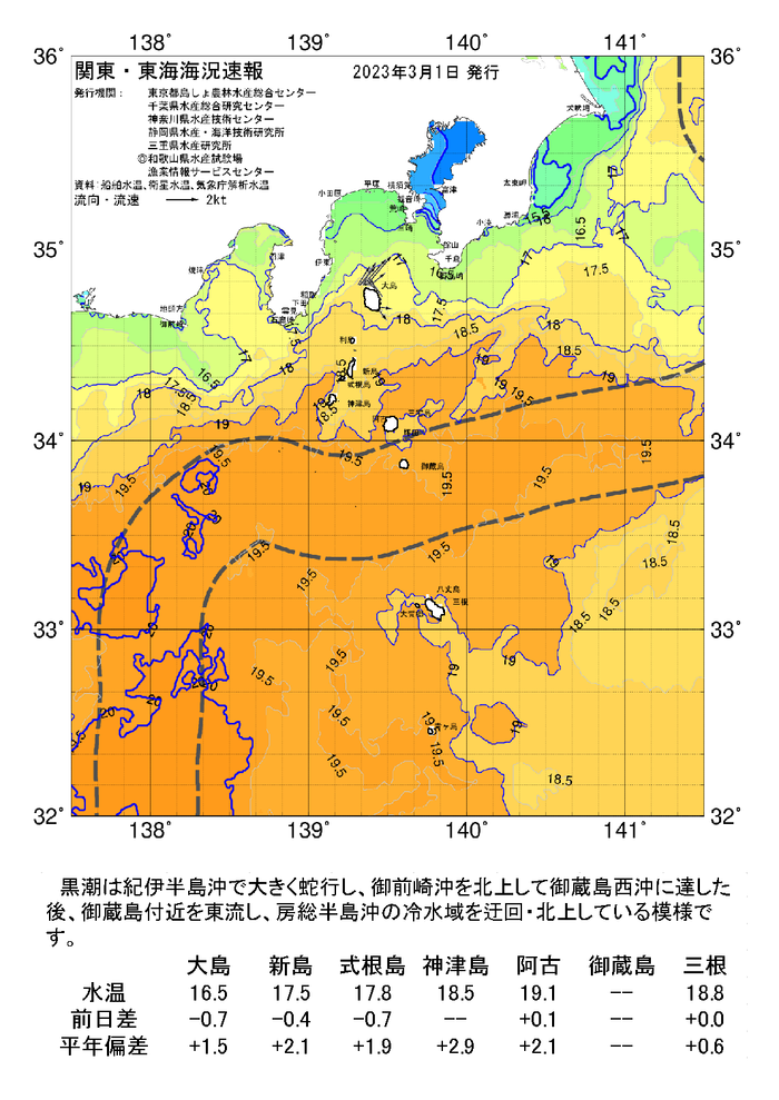 海の天気図2023年3月1日