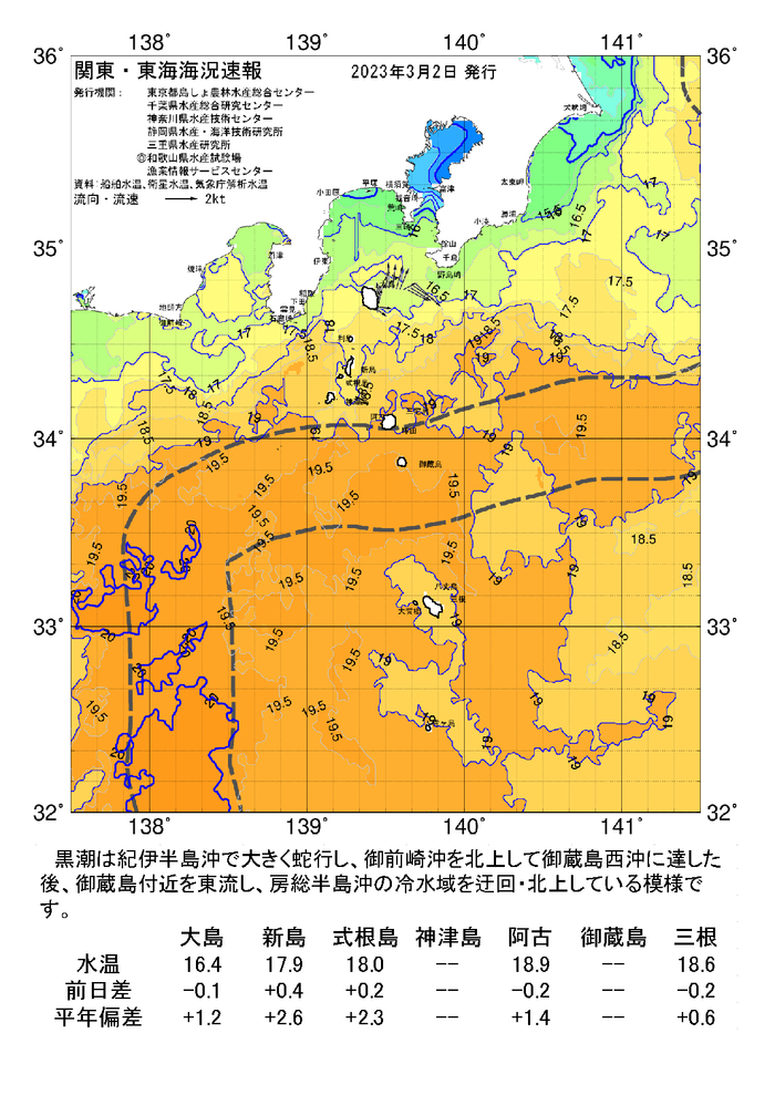 海の天気図2023年3月2日